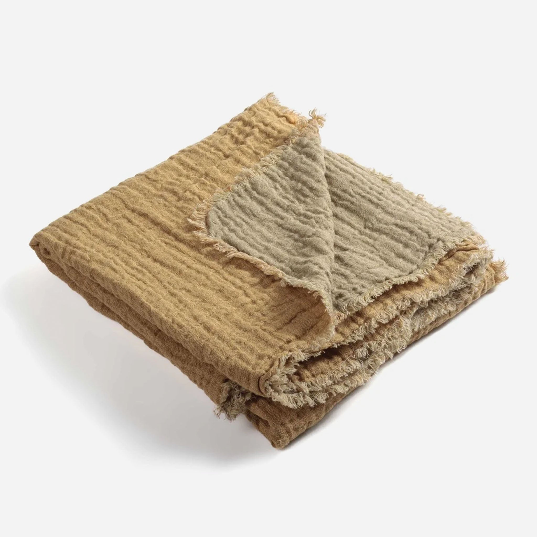 Waffled Linen Throw & Bedspread
