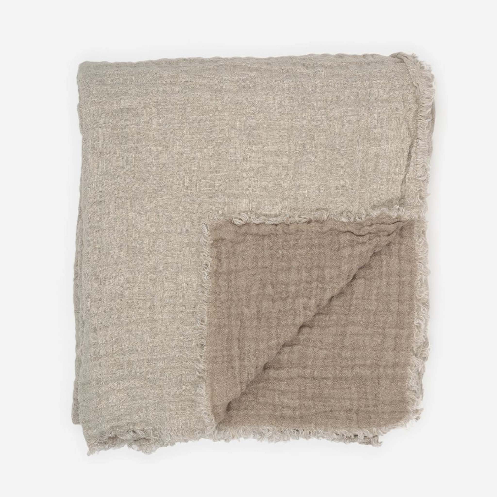 Waffled Linen Throw & Bedspread