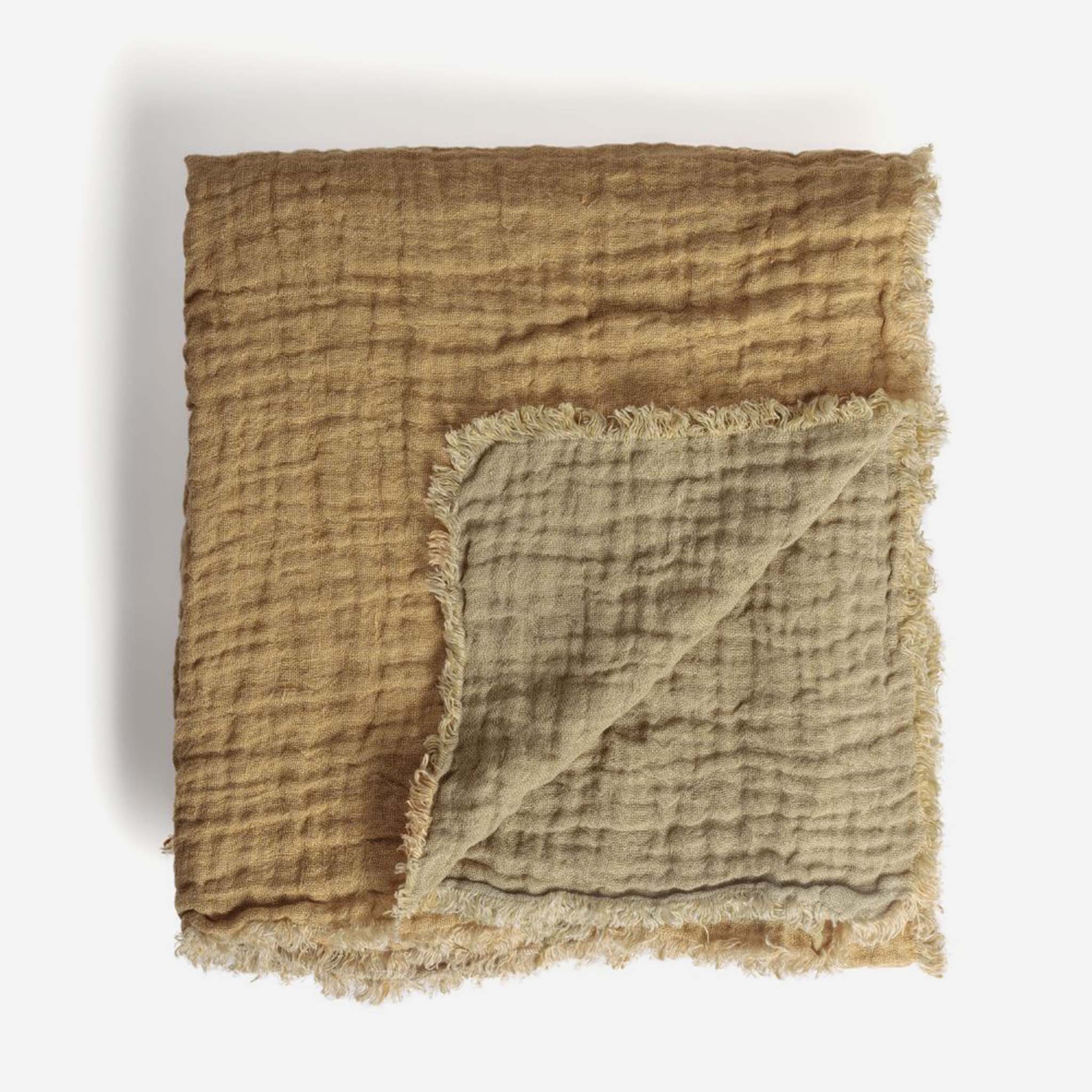 Waffled Linen Throw & Bedspread