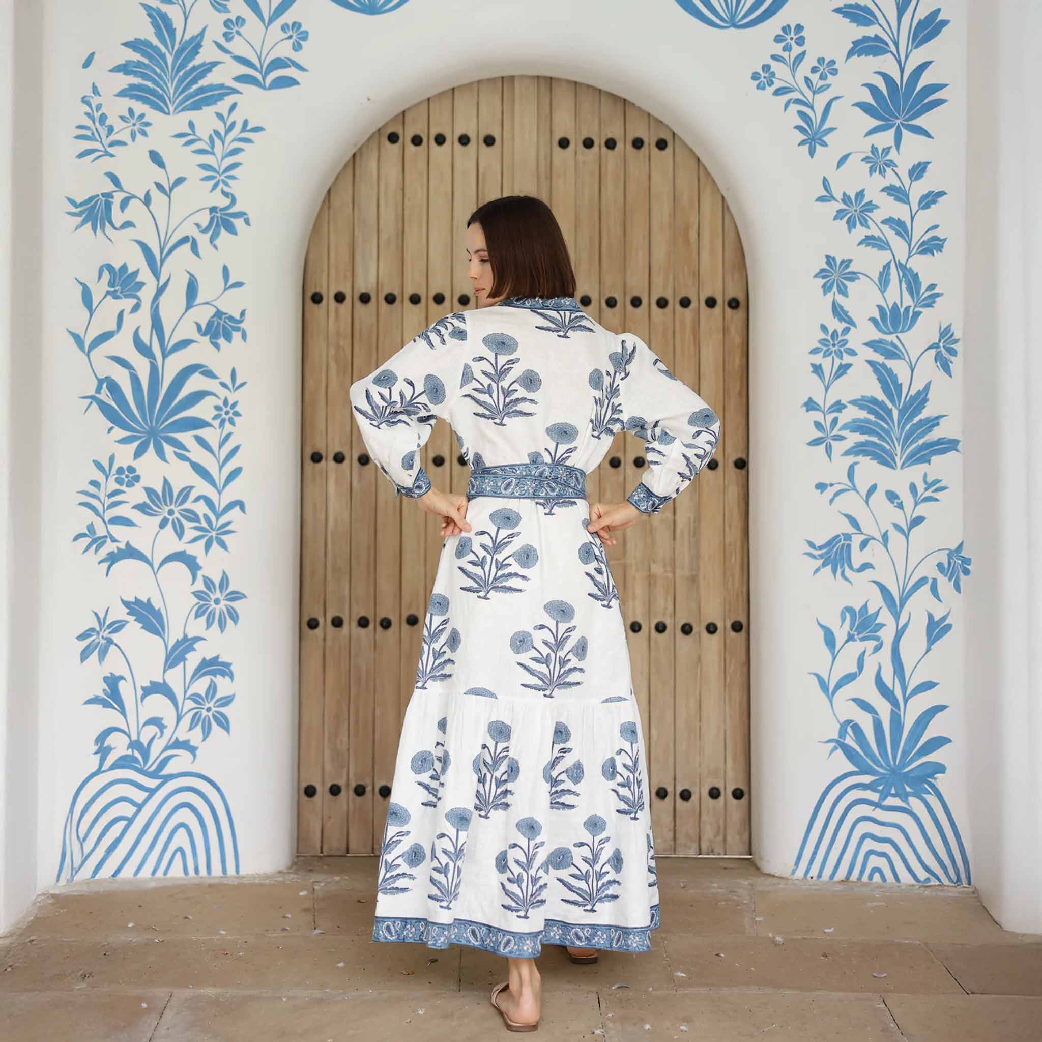 Capri Maxi Dress – Indigo Flower