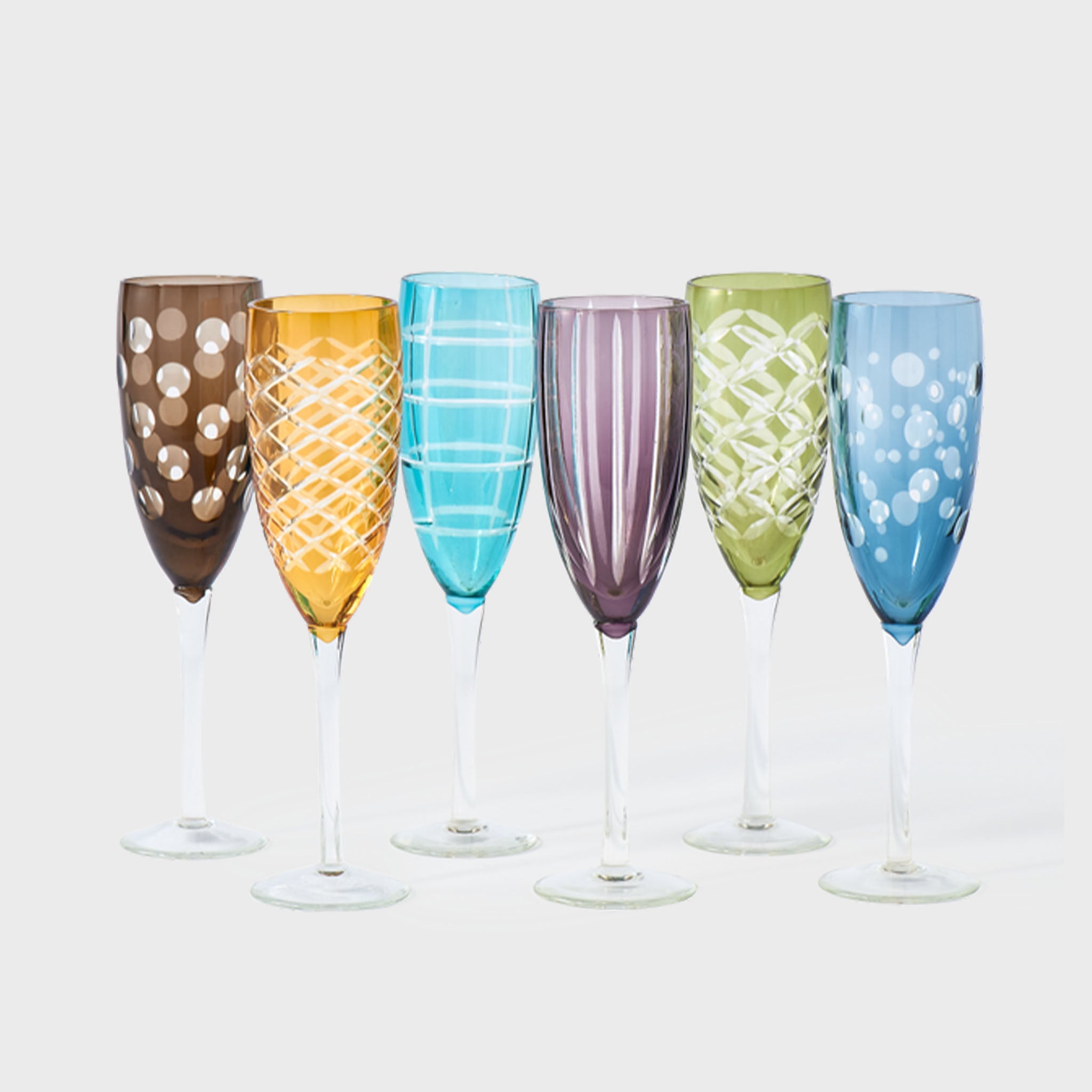 Cuttings Champagne Glasses Set