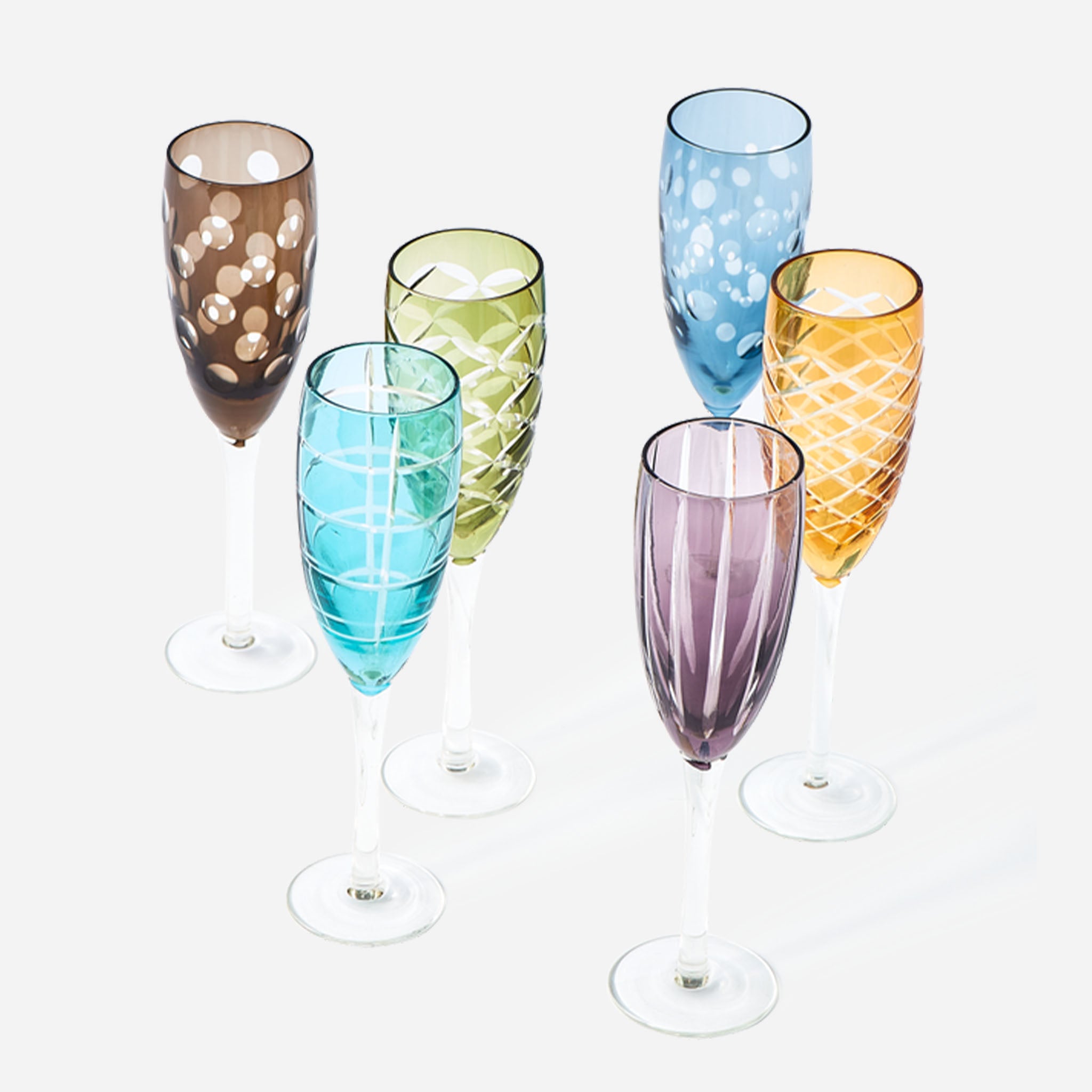 Cuttings Champagne Glasses Set