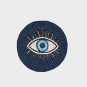 Blue Eye Handmade Beaded Coasters - Set of 4