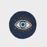 Blue Eye Handmade Beaded Coasters - Set of 4
