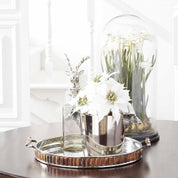 11.5-Inch Polished Silver Ice Bucket with Deer Head Handles