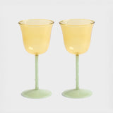 Yellow Dot Wine Glass - Set of 2