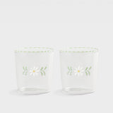 White Flora Glass - Set of 2