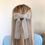 Hand Stitched - Hair Bow Barrette Clip