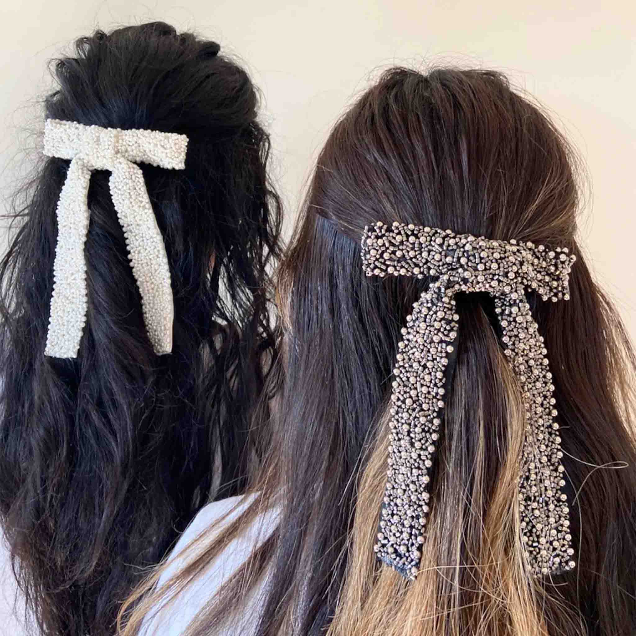 Hand Stitched - Hair Bow Barrette Clip