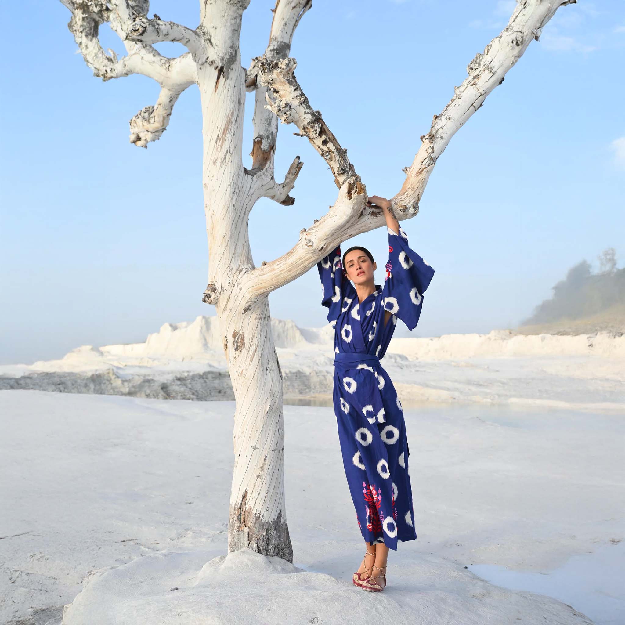 Blue Manda Naya Kimono