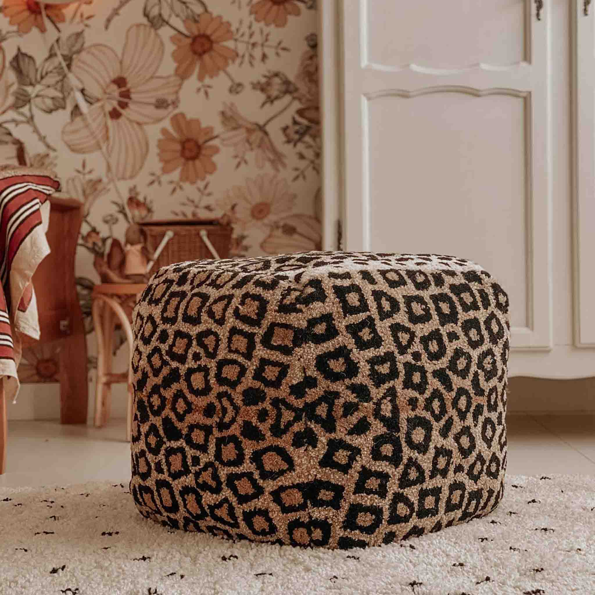 Leopard Pouf Small
