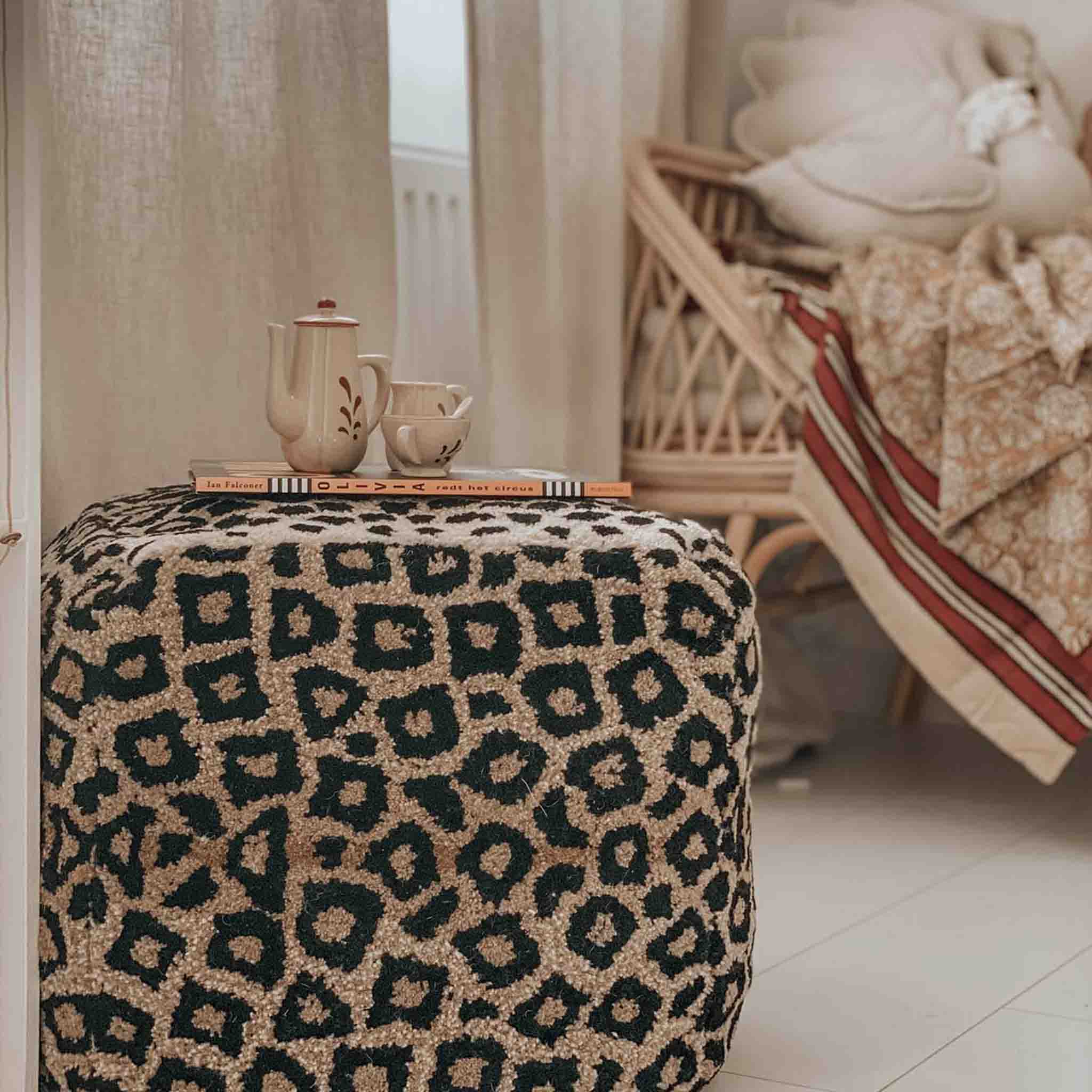 Leopard Pouf Small