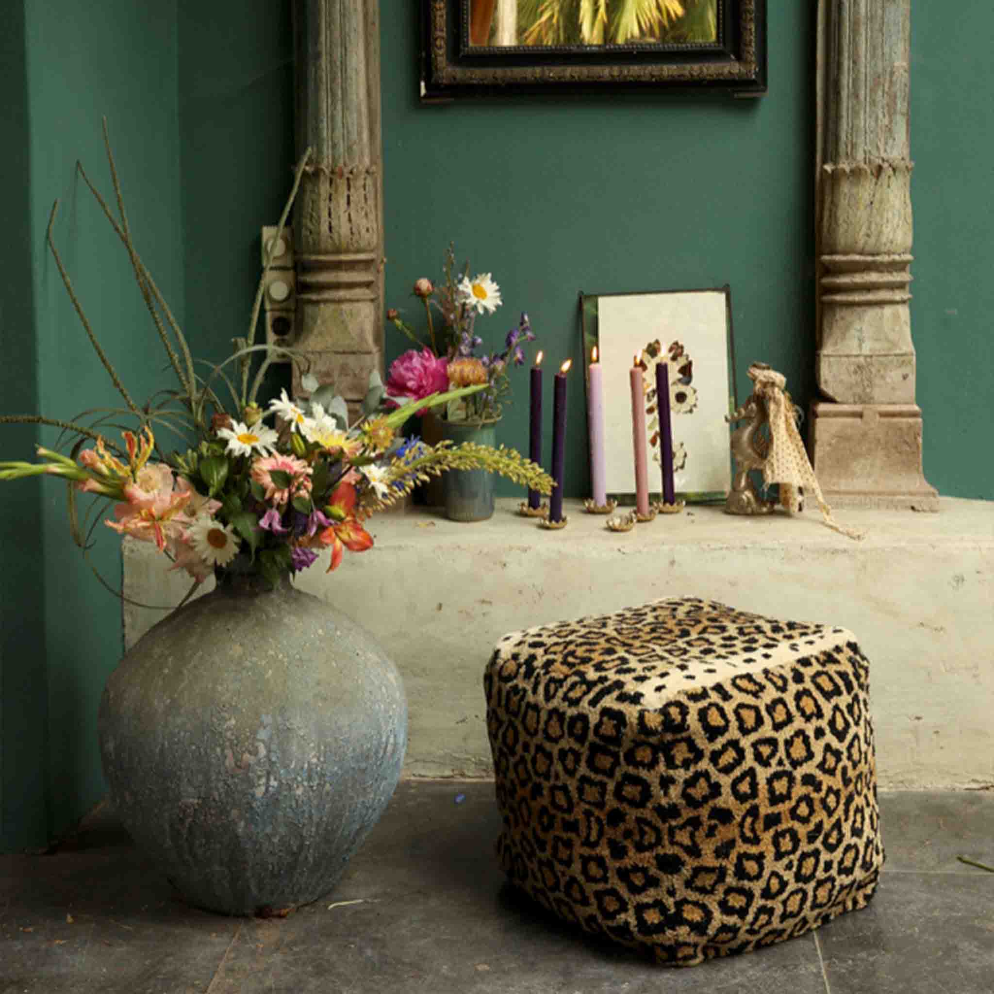 Leopard Pouf Small
