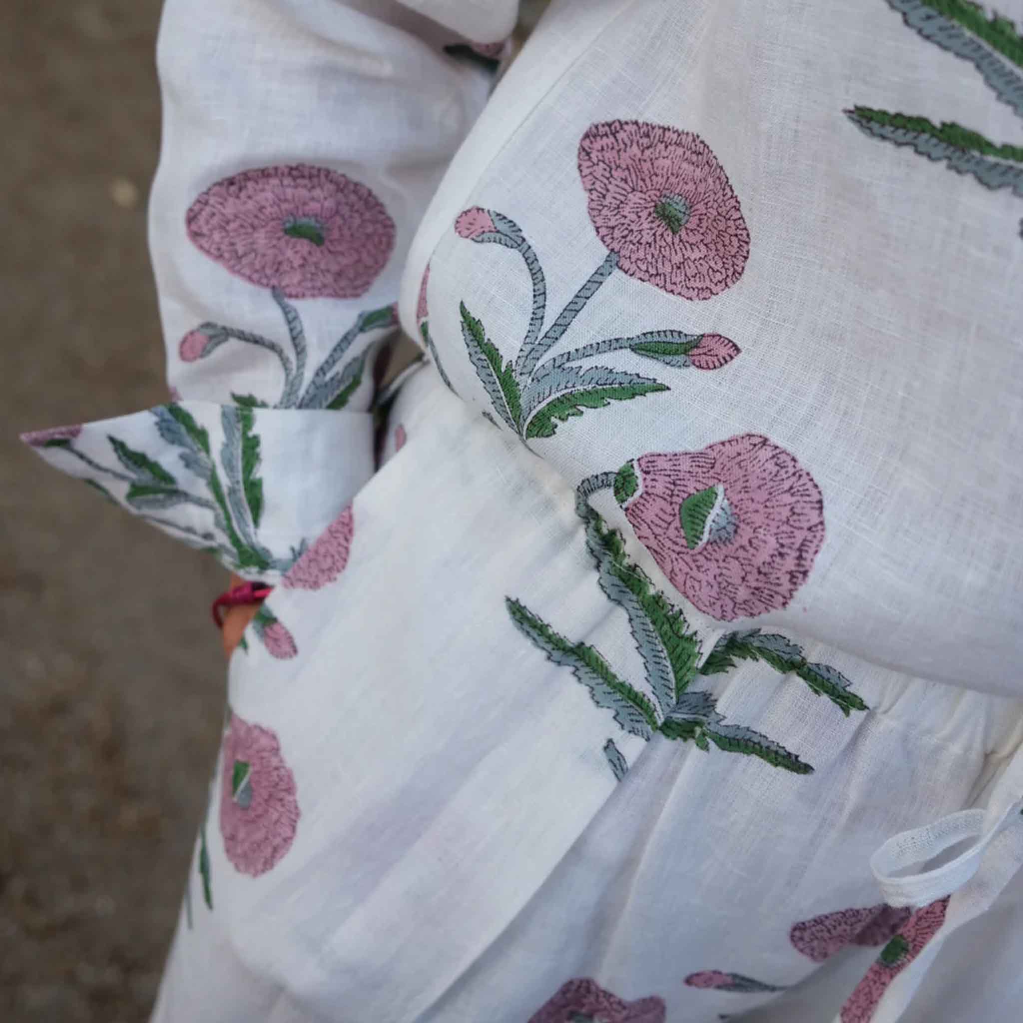 Montecito Wide Leg Pants - Pink Flower