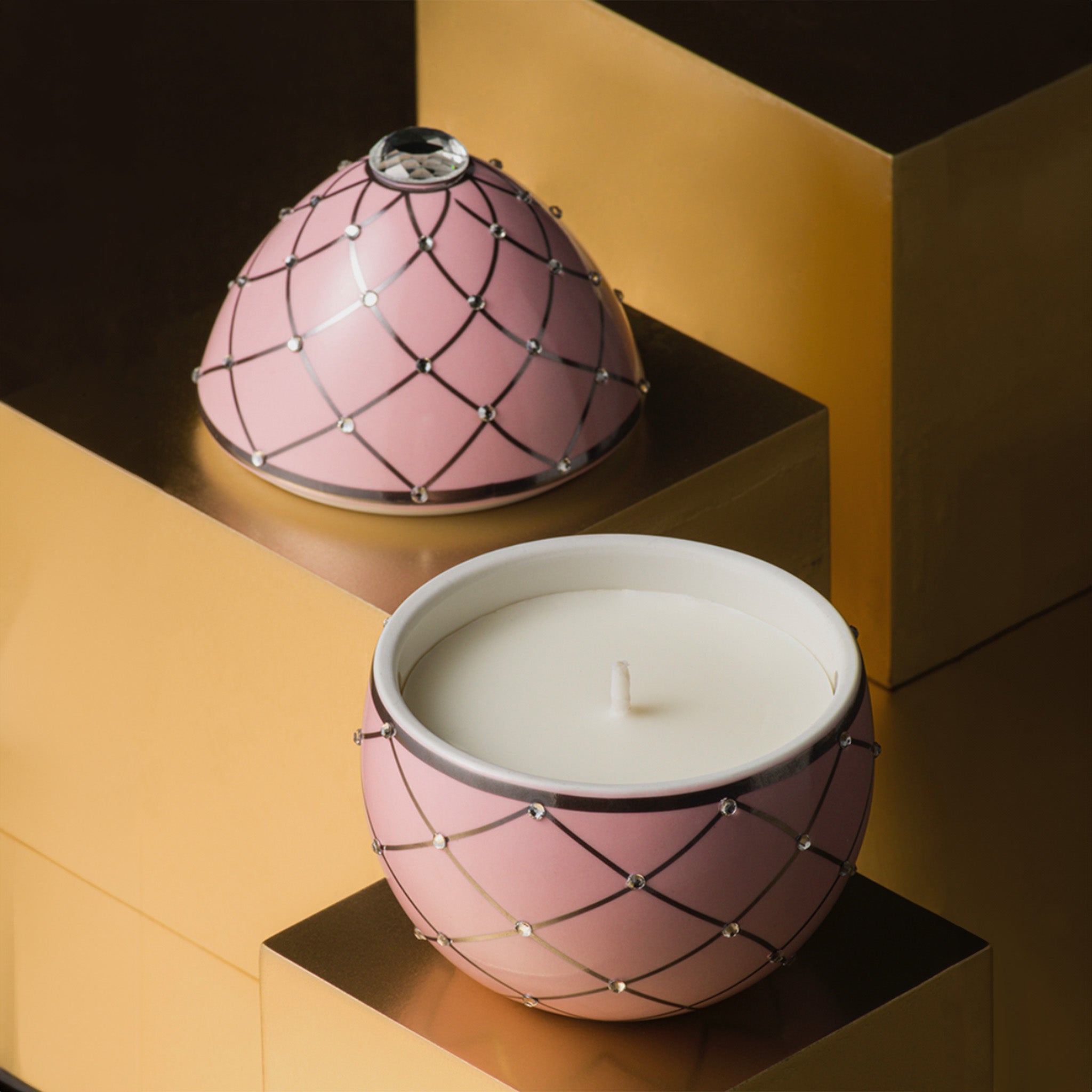 Ladenac Bois de Roussie candle, Rose Silver stripes