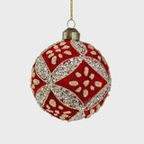 Burgundy Glass Floral Ball