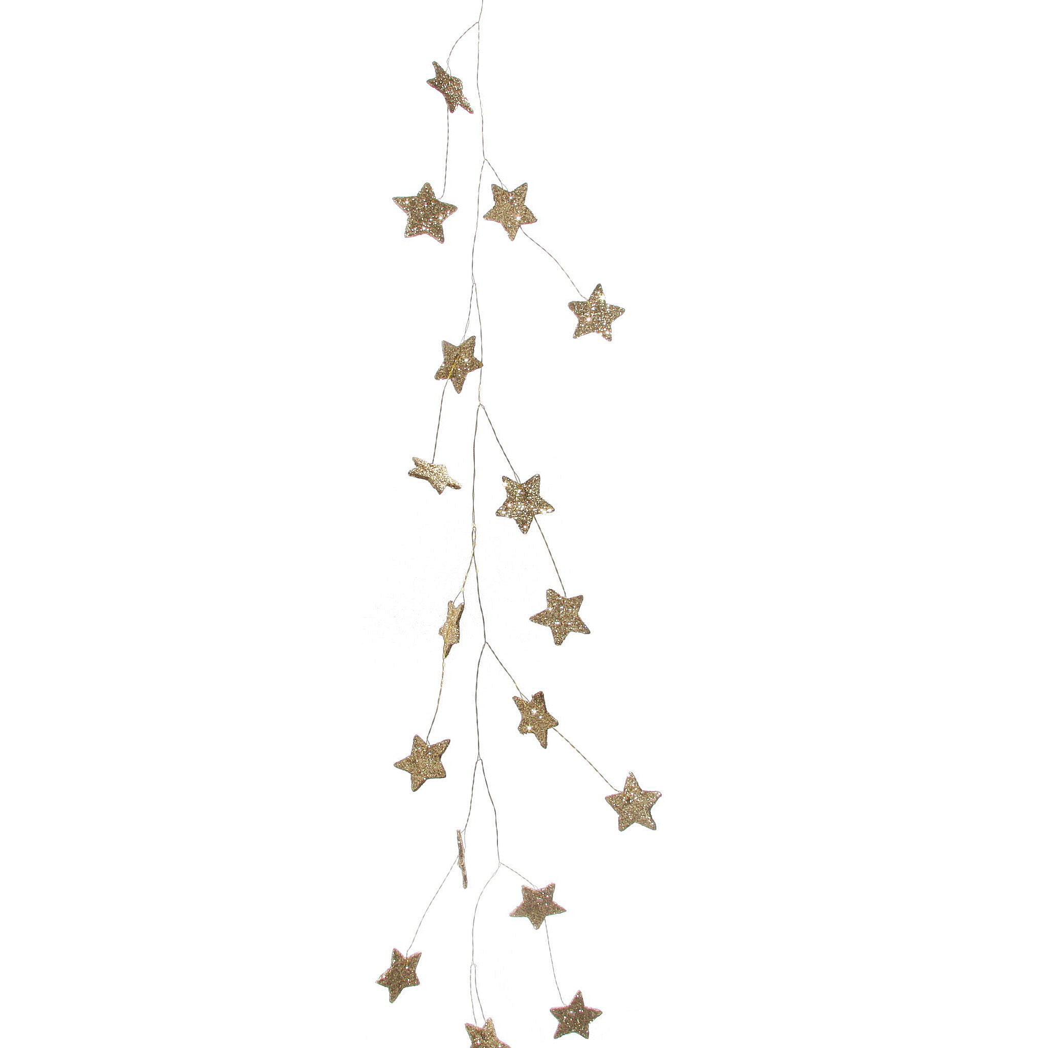 Dark Gold Glitter Mini Star Wire Garland