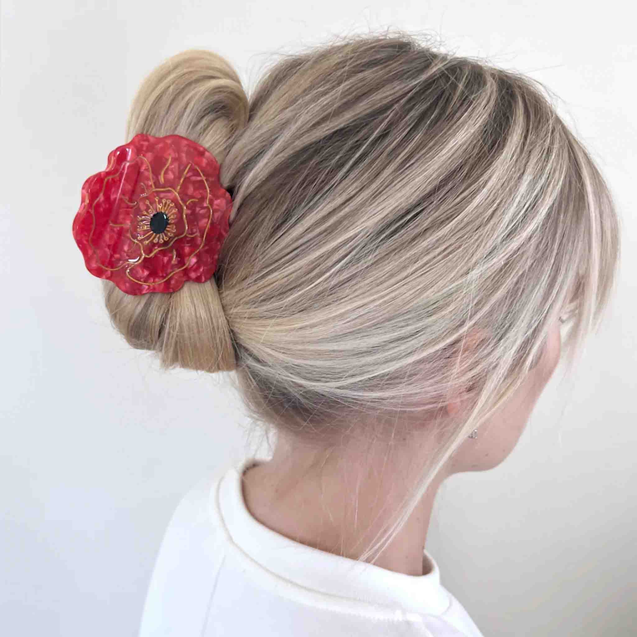 Poppy Flower Hair Clip
