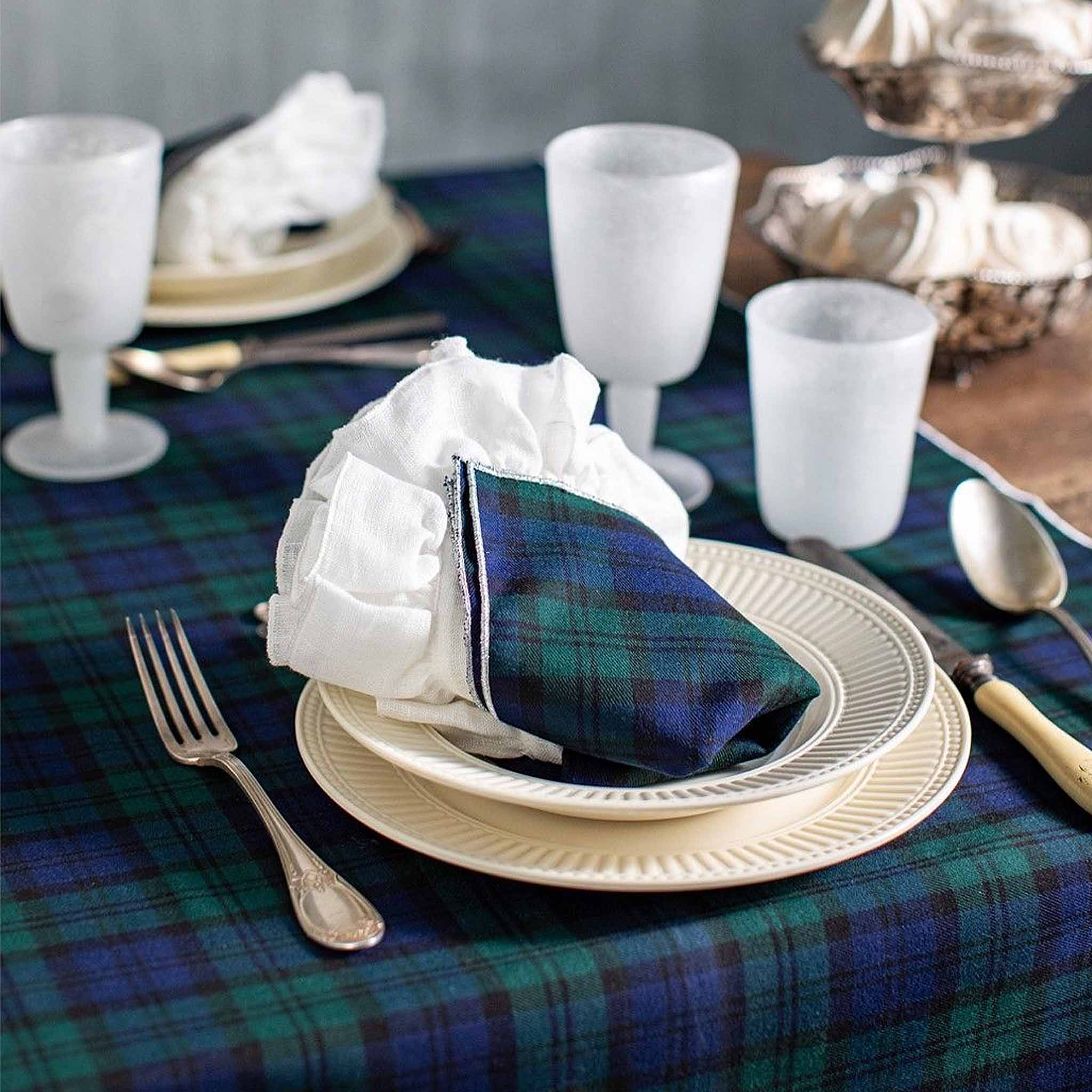 Filo Napkin Scozzese Blue - Silver