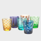 Tumblers cuttings multicolor set of 6