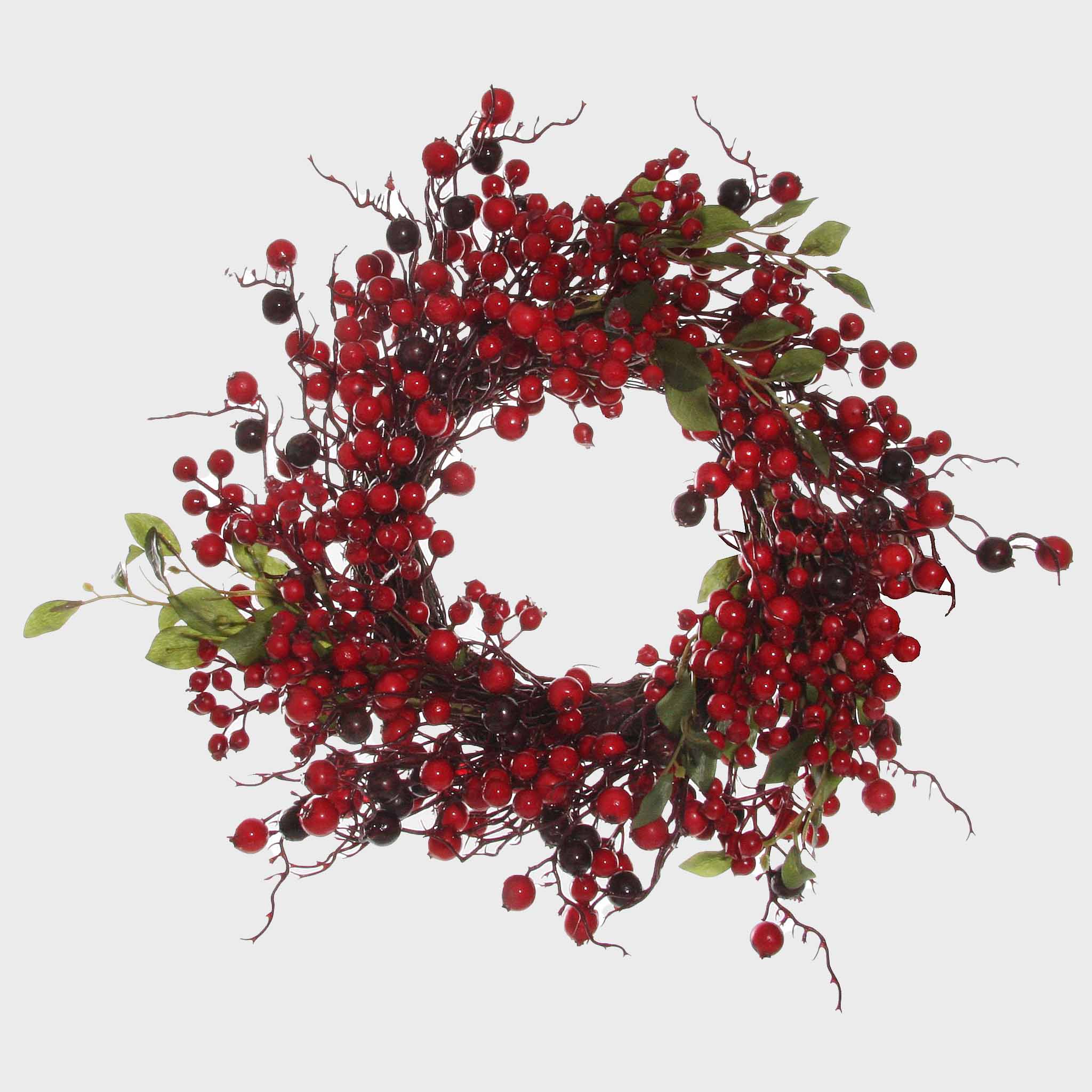 Berry Wreath With Green Leaves