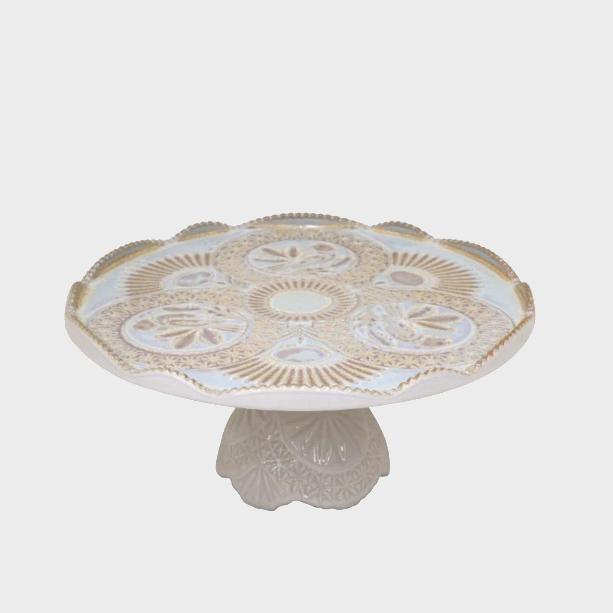 Cristal Nacar Footed Plate